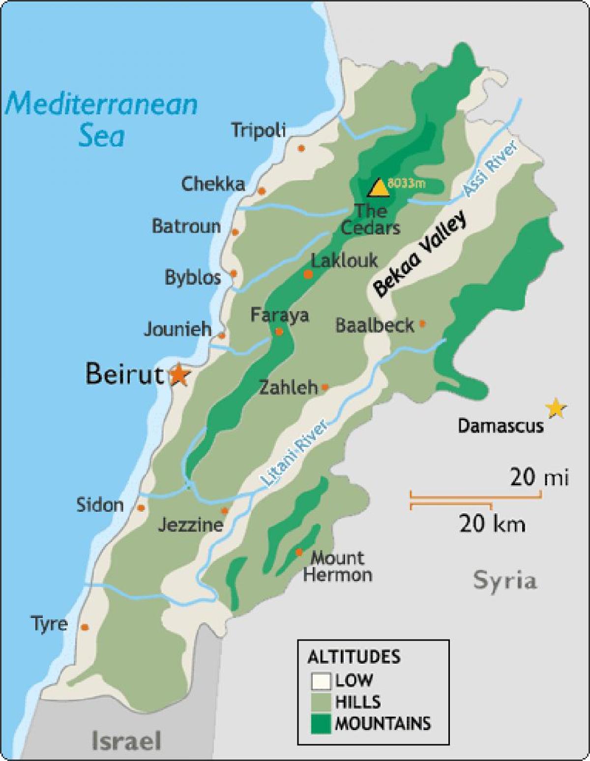 mapa je iz Libana klime