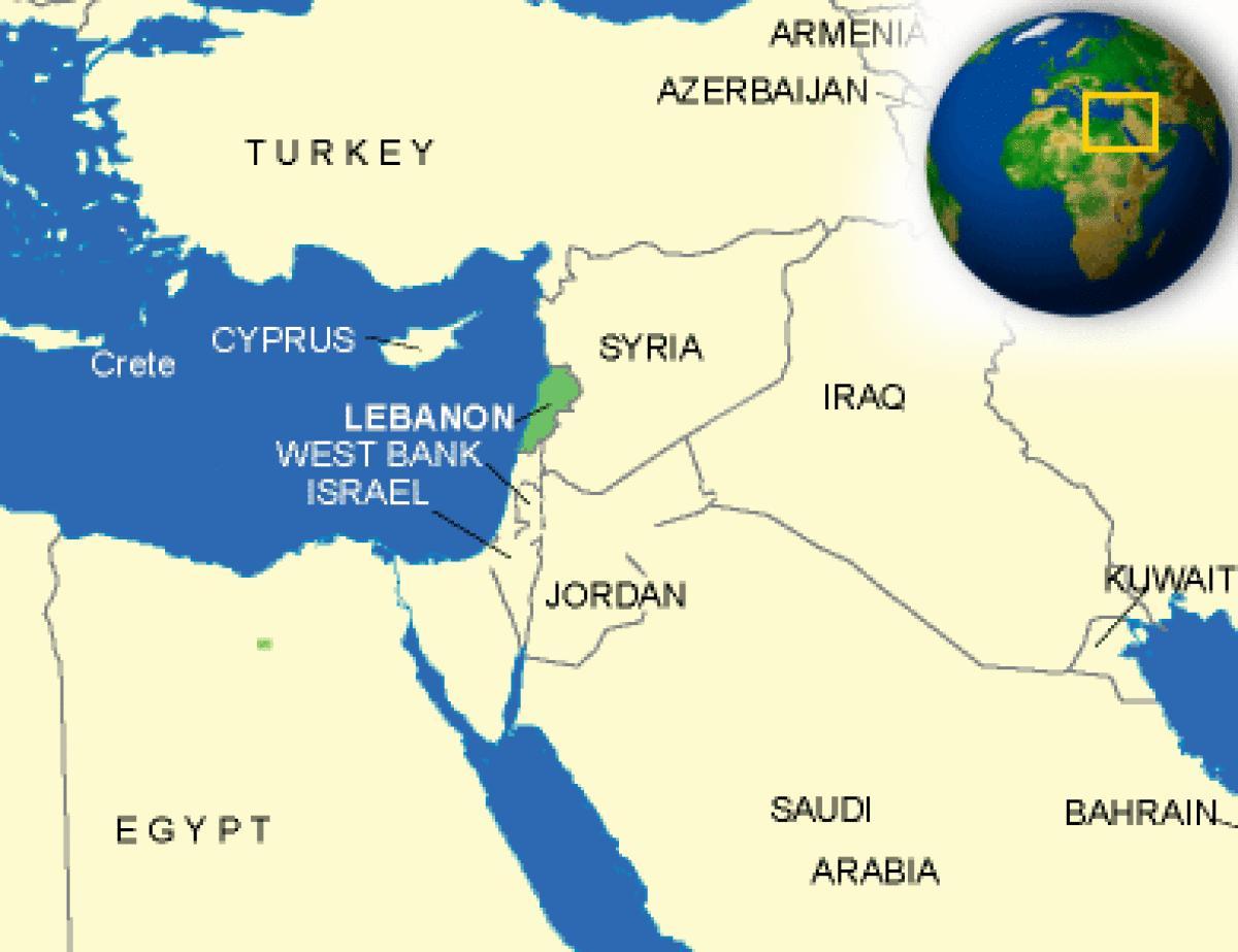 Libanu na mapi