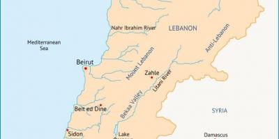 Libanu rijeke mapu